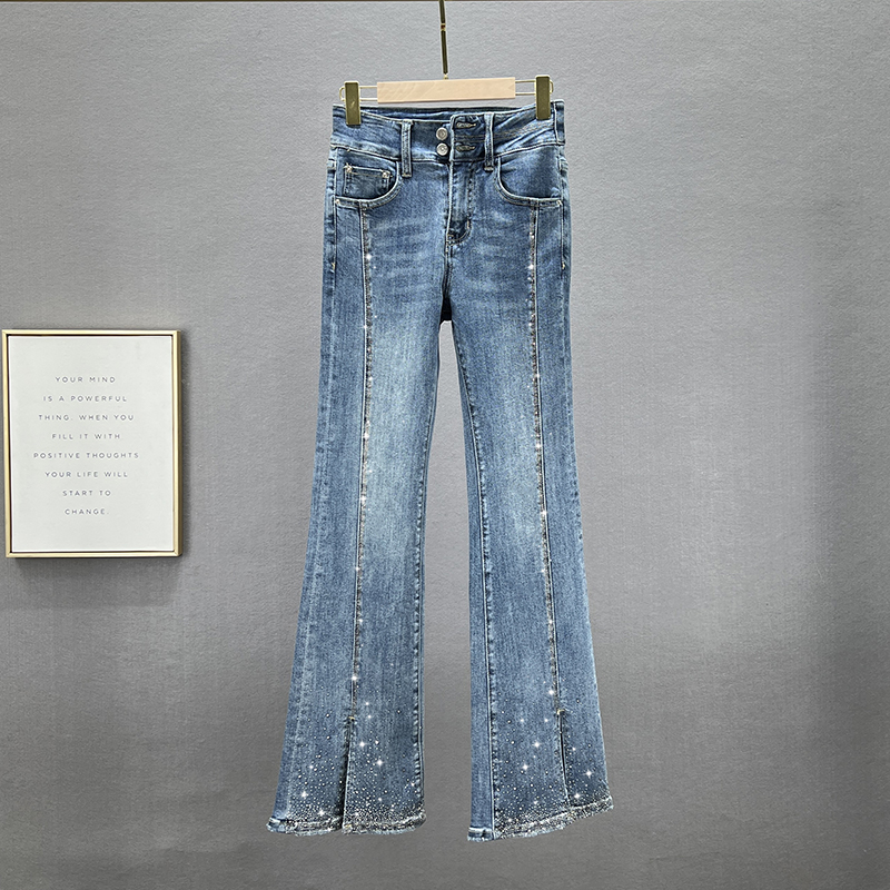 Расклешенные джинсы женские, весенние, эластичные