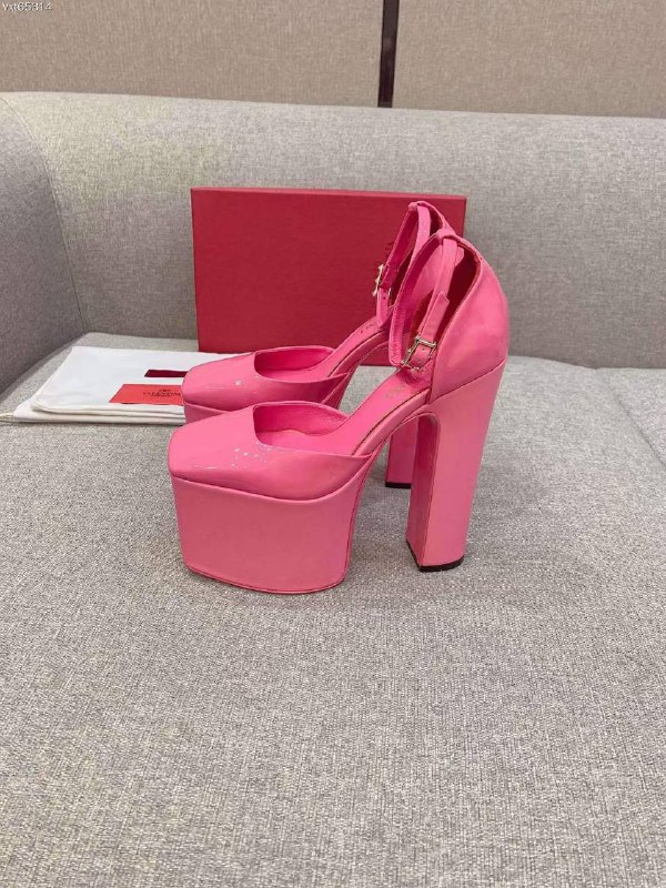 Туфли женские на высоком квадратном каблуке розовые фото 3