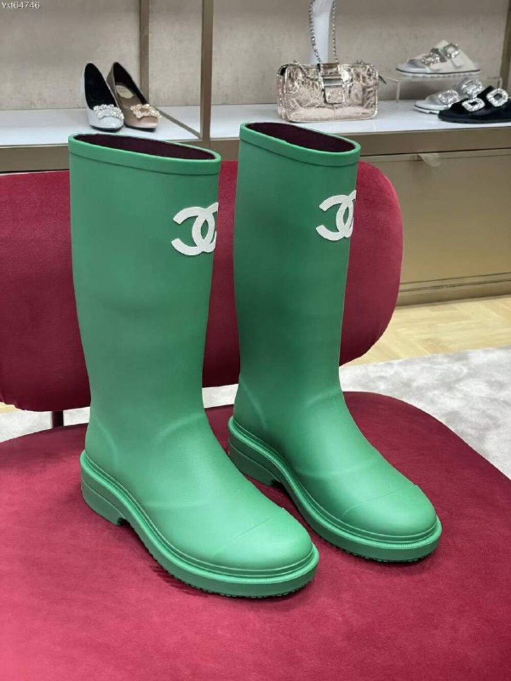 Rubber boots women's green