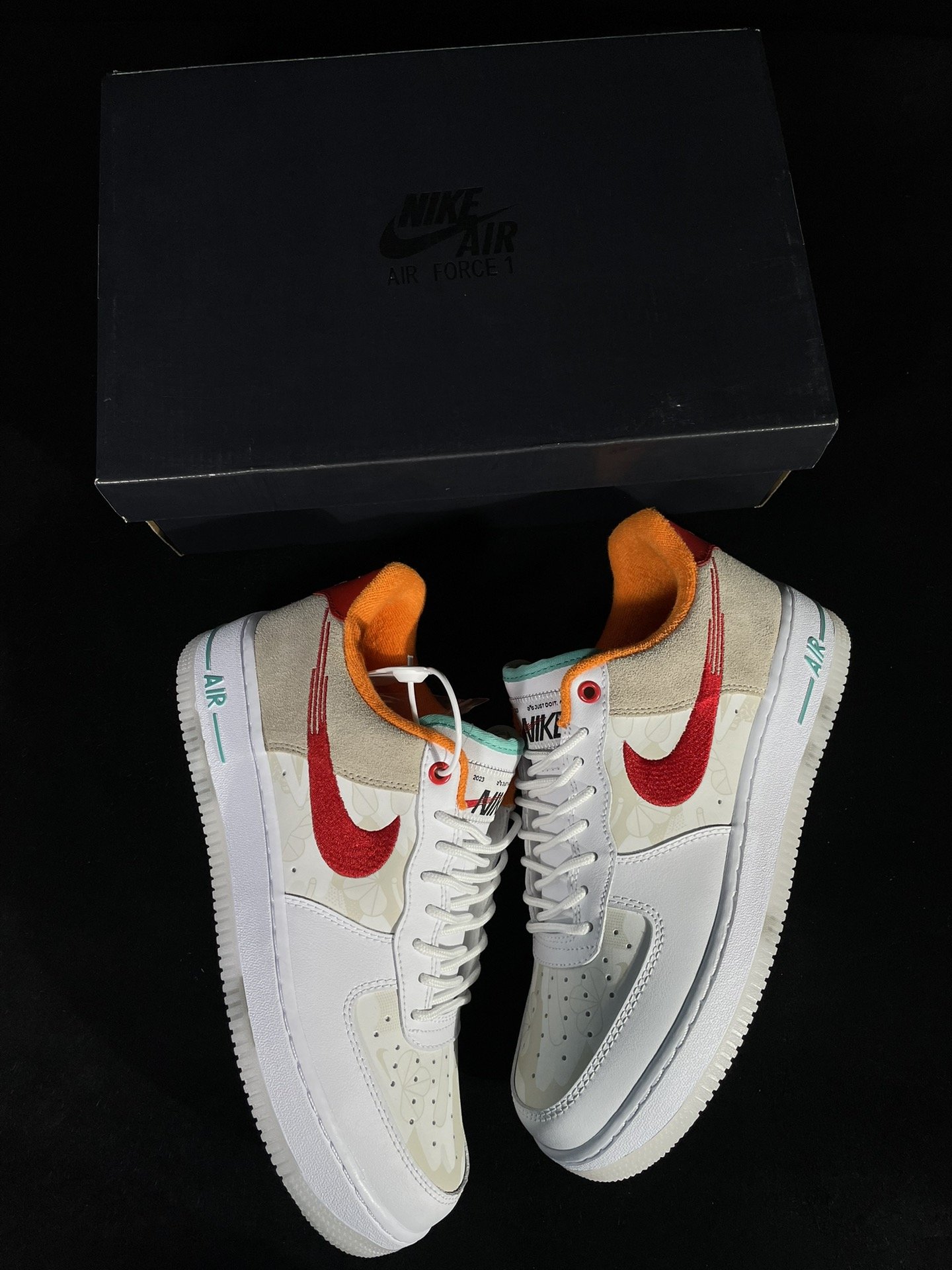 Кросівки Air Force 1 Low 07 PRM Just Do It White Red Teal FD4205-161 фото 2