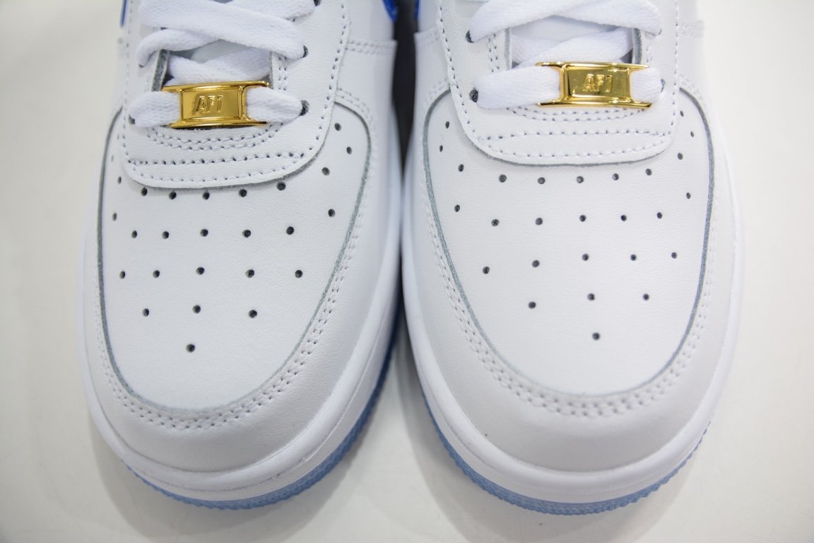 Кросівки Air Force 1 07 Low White Blue Metallic Gold CO3363-361 фото 9