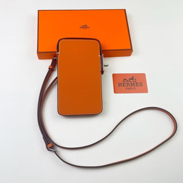 Кожаный чехол для телефона Hermes Hac a Box 17x10 см