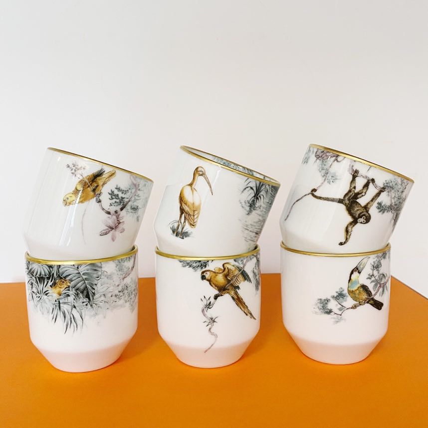 Set cups of bone porcelain Equatorial Jungle Series фото 5