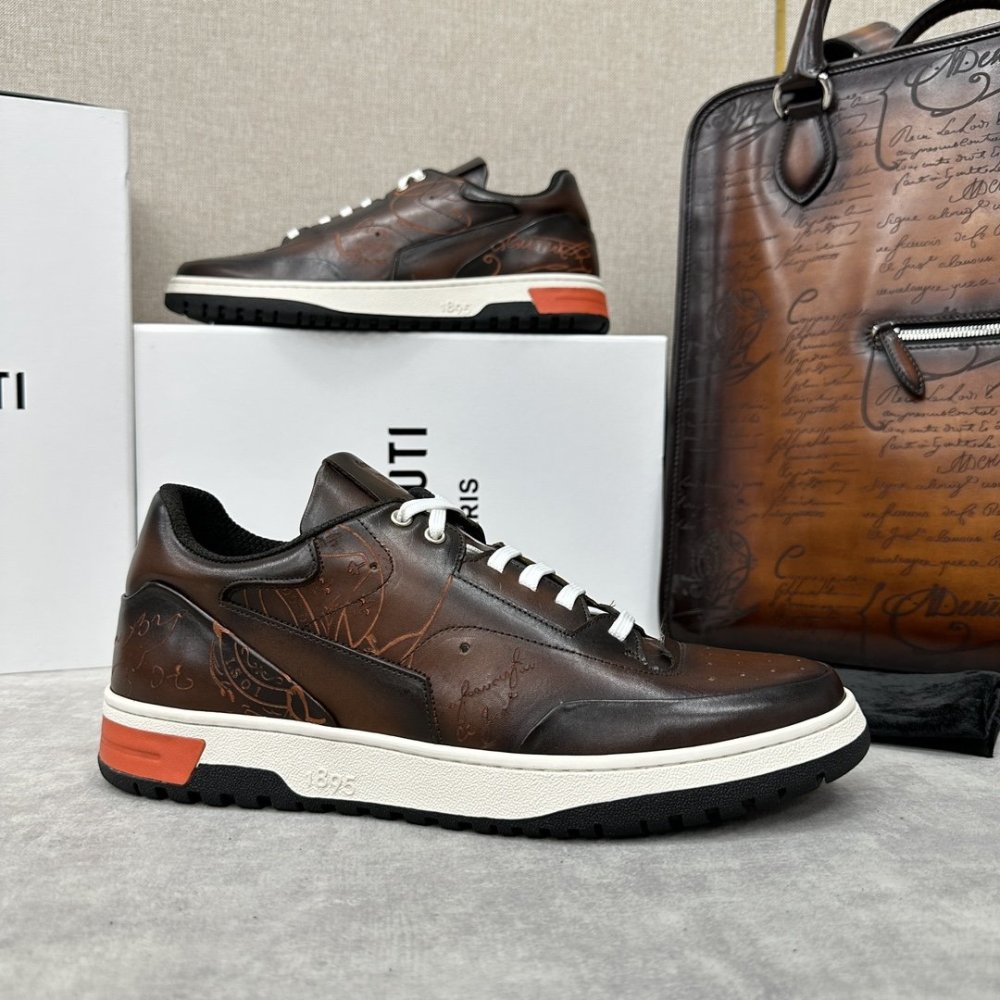 Leather men's sneakers фото 3