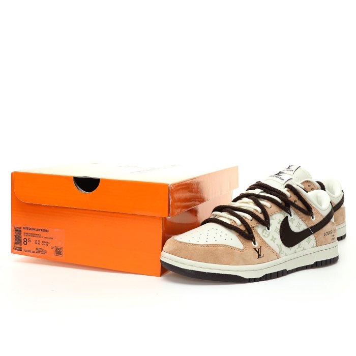 Sneakers Louis Vuitton x Nike SB Dunk Low Brown Beige LV Monogram фото 9