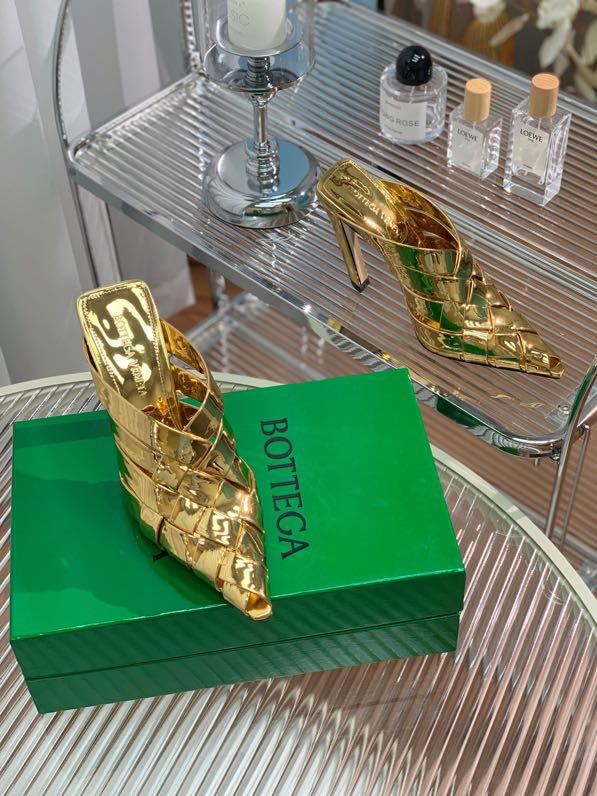 Sandals on high heel (10 cm) gold фото 4