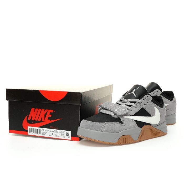 Кроссовки Travis Scott X Nike Jordan Cut The Check Grey Black фото 9