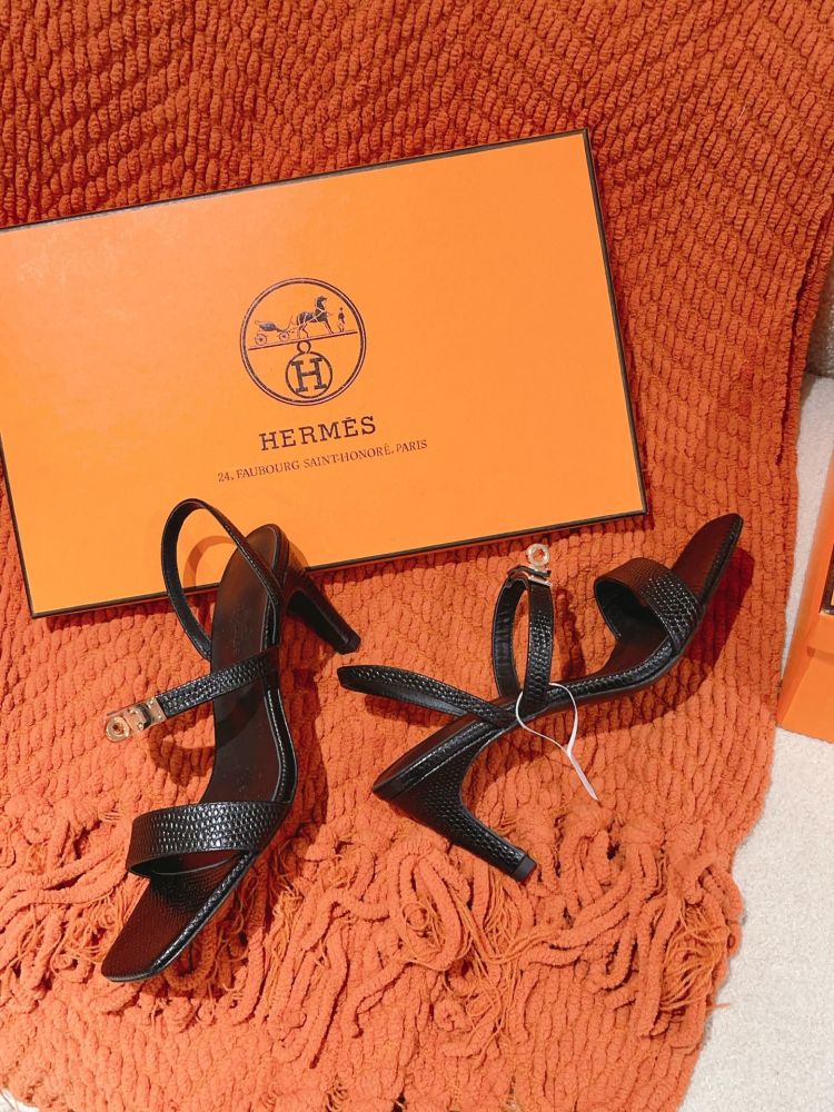 Sandals Hermes Glamour on heel 7.5 cm фото 5