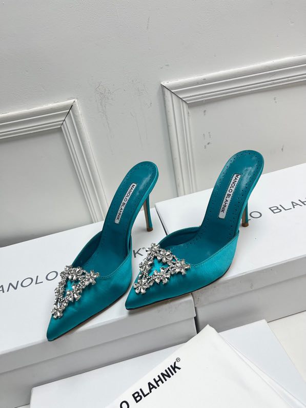Shoes on high heel sky-blue from stone Swarovski фото 2