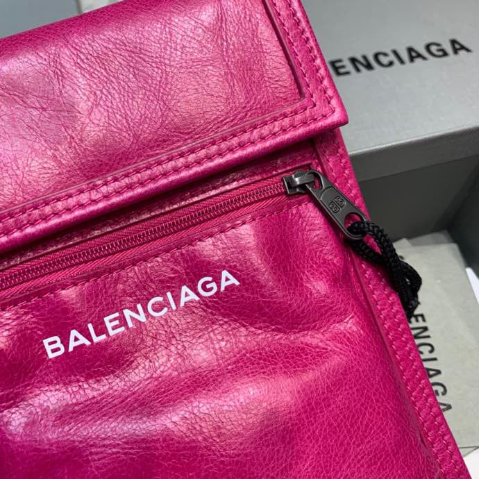 Кожаная сумка bazar 15x19x5 см, розовая фото 5