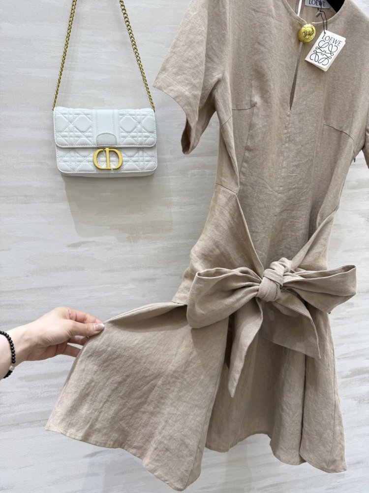 Linseed dress in French style from short sleeves фото 4