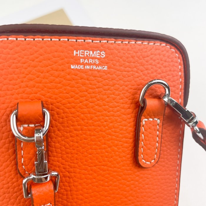 Кожаный чехол для телефона Hermes Hac a Box 17x10 см фото 3