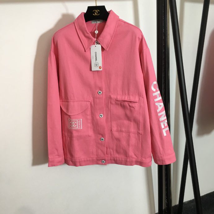 Джинсовая куртка женская, розовая