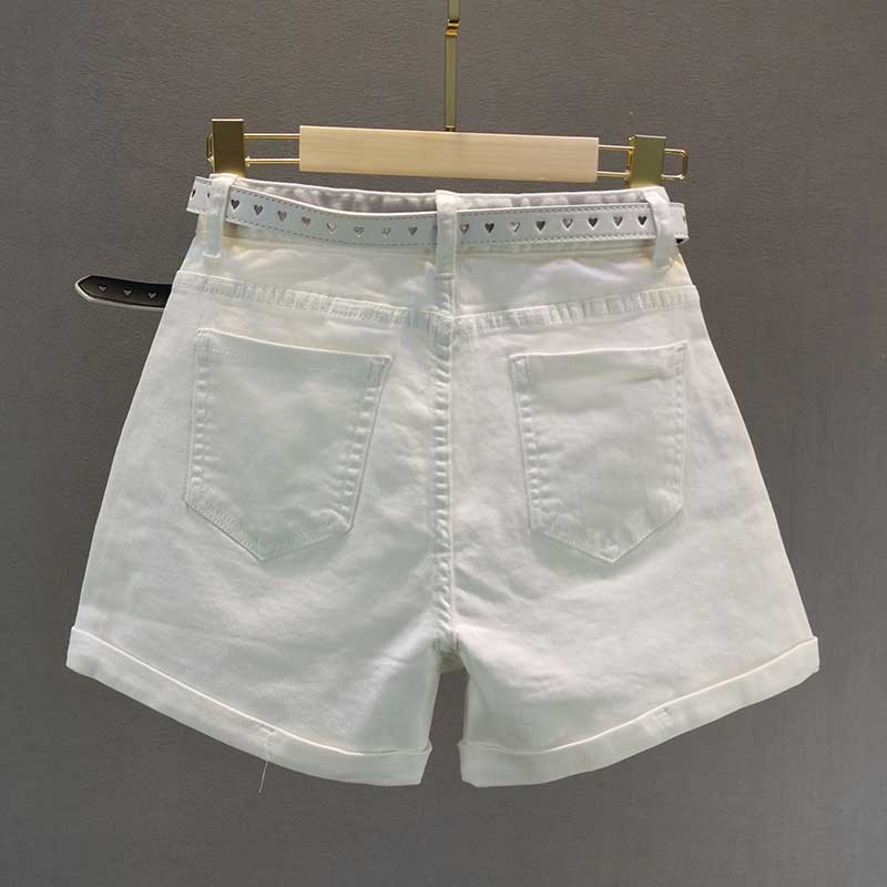 White denim shorts women's фото 4