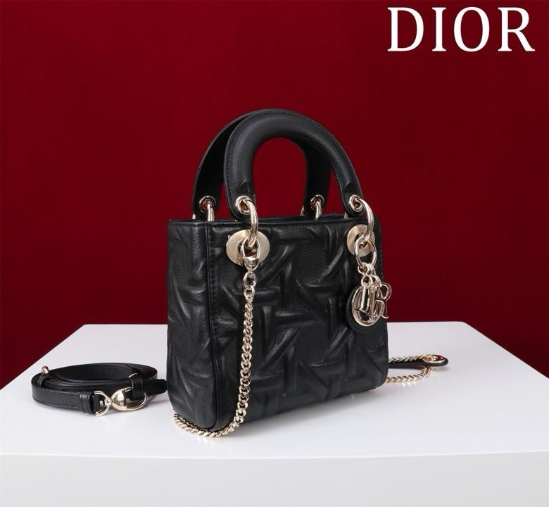 Сумка кожаная Lady Dior 17 см фото 3