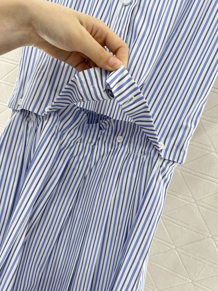 Платье в полоску со съемным воротником фото 5