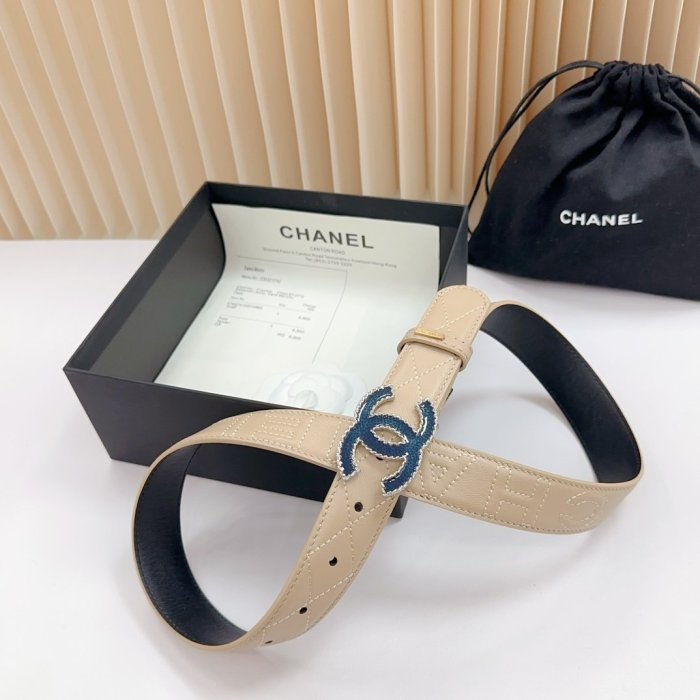 Belt leather female 3 cm