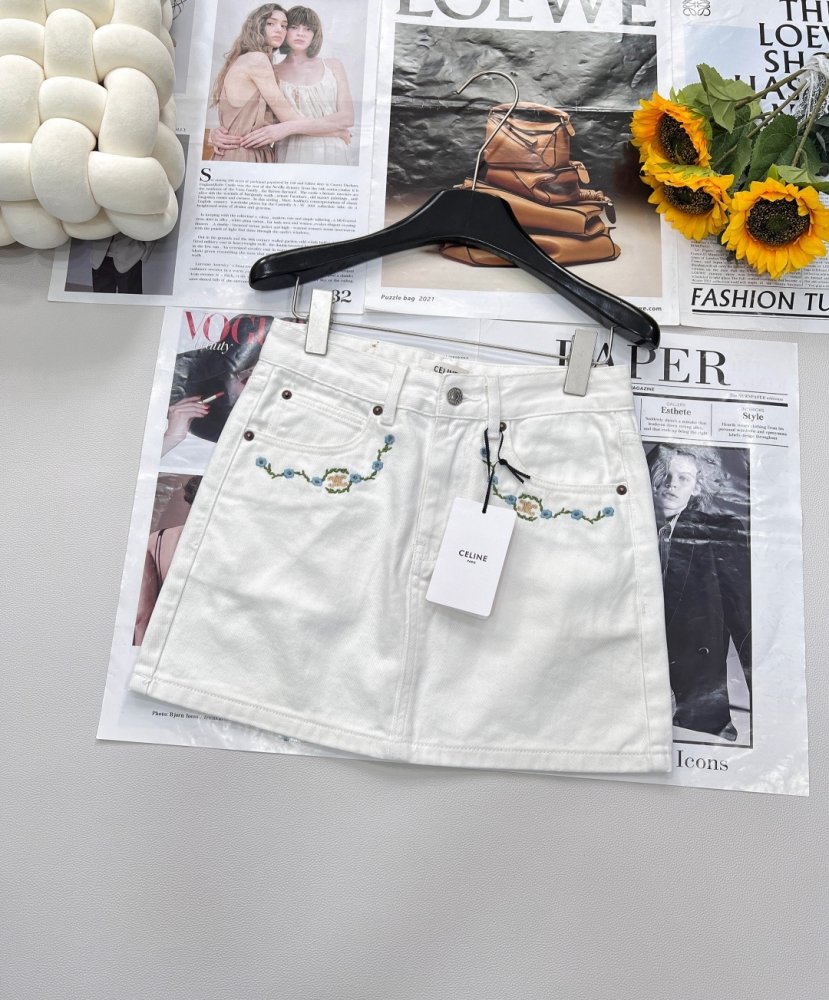 Юбка белая джинсовая