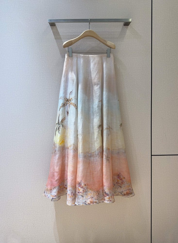 Спідниця з льону і шовку