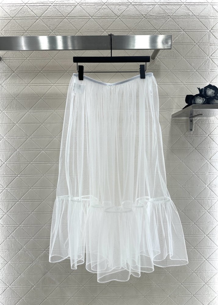 Skirt of transparent tulle secondary length from high waist фото 2