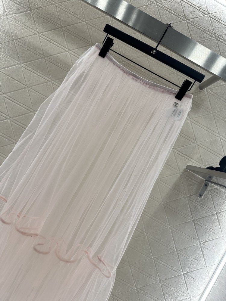 Спідниця з прозорого тюлю середньої довжини з високою талією фото 3