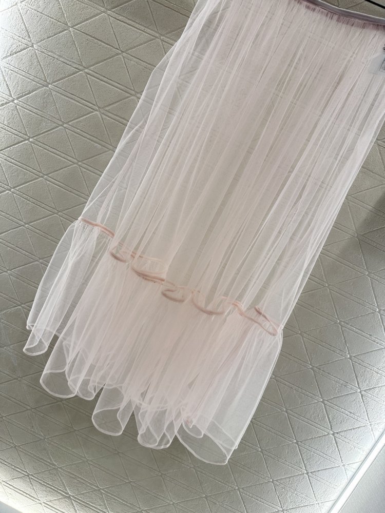 Спідниця з прозорого тюлю середньої довжини з високою талією фото 4