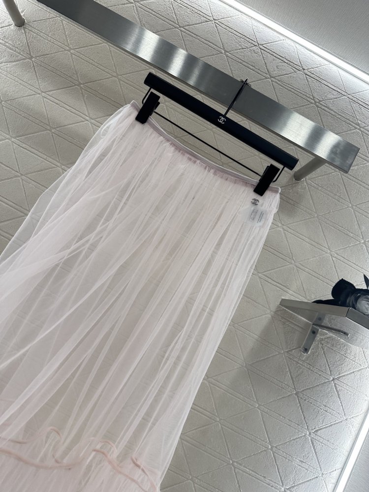 Спідниця з прозорого тюлю середньої довжини з високою талією фото 6