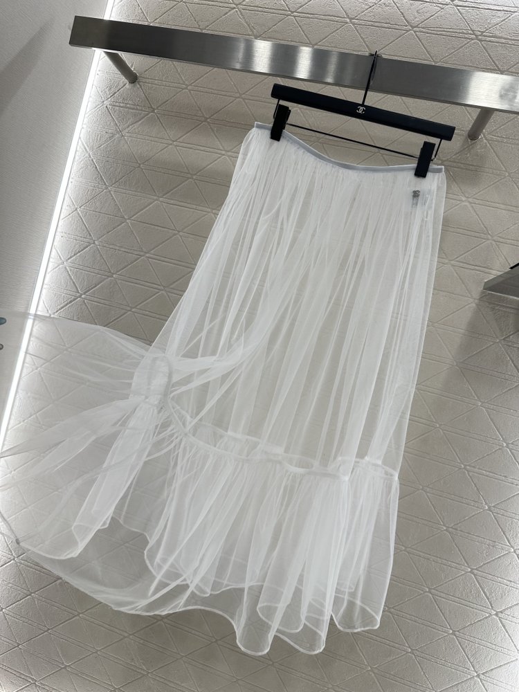 Skirt of transparent tulle secondary length from high waist фото 7