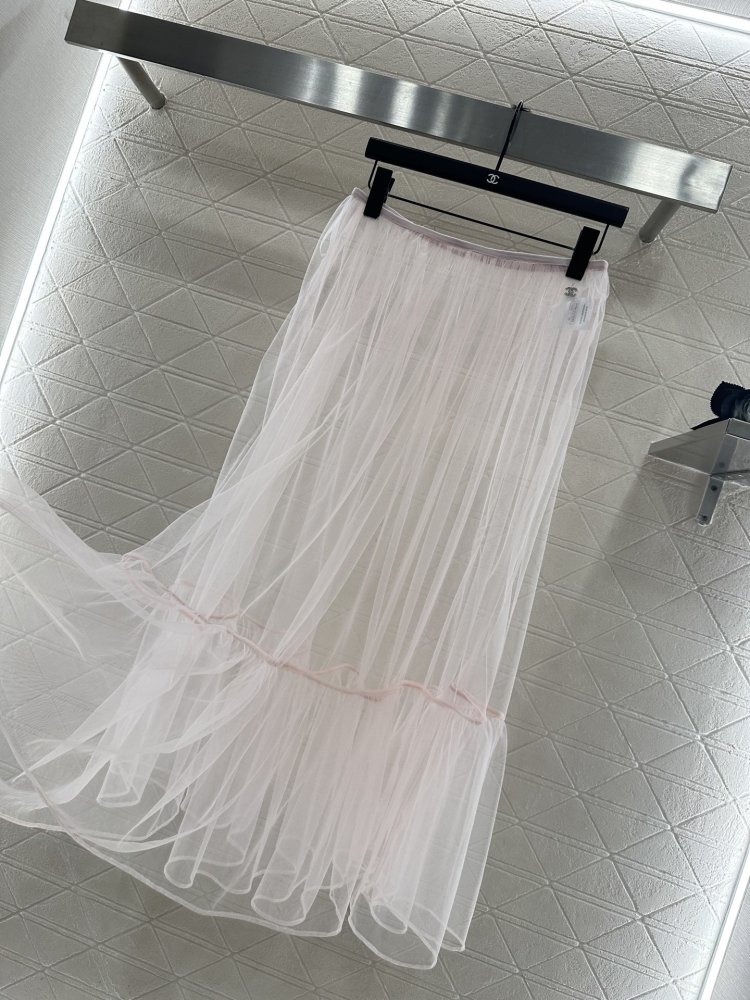 Спідниця з прозорого тюлю середньої довжини з високою талією фото 7