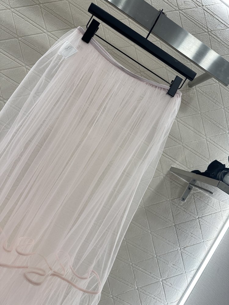 Спідниця з прозорого тюлю середньої довжини з високою талією фото 8