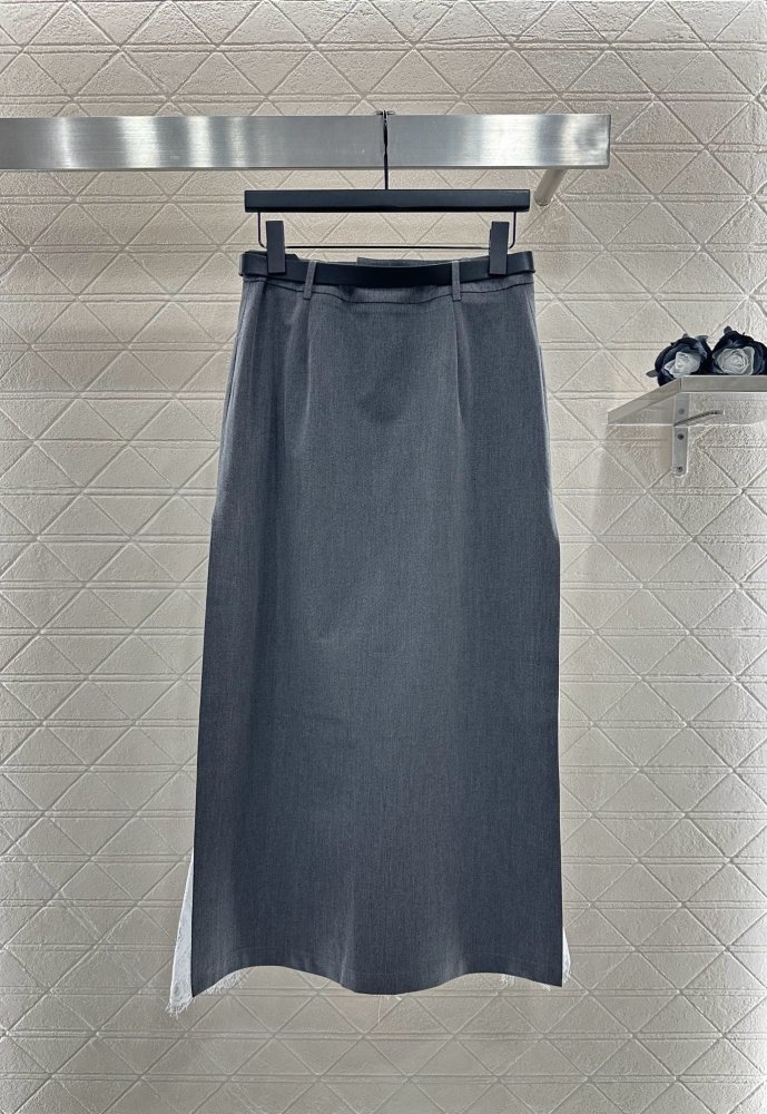 Юбка с высокой талией и кружевными вставками фото 2