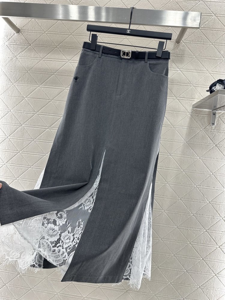 Юбка с высокой талией и кружевными вставками фото 6