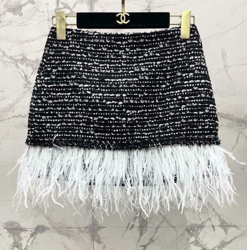 Skirt tweed from finished of ostrich feathers фото 2