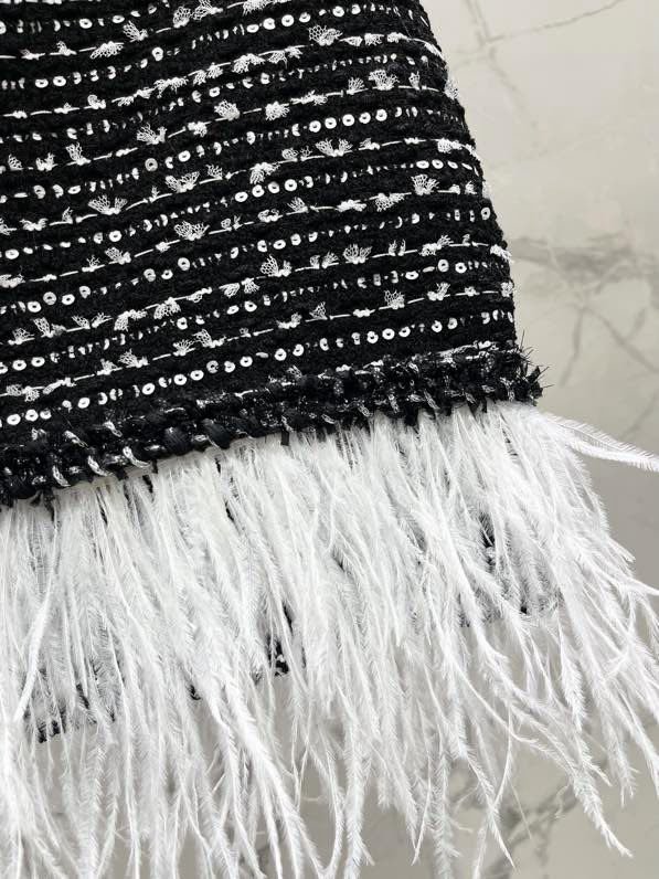 Skirt tweed from finished of ostrich feathers фото 4