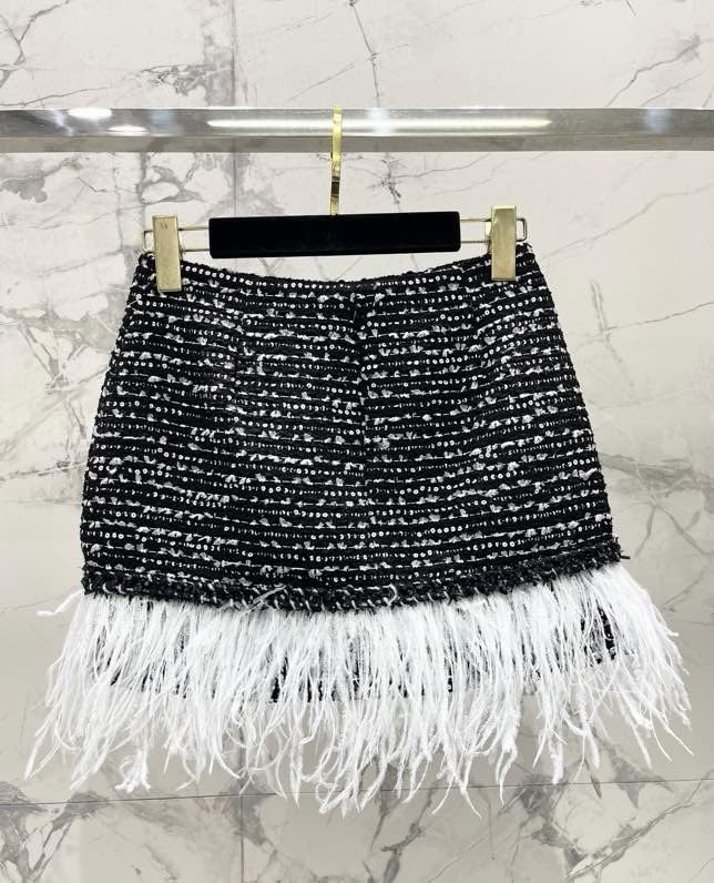 Skirt tweed from finished of ostrich feathers фото 7