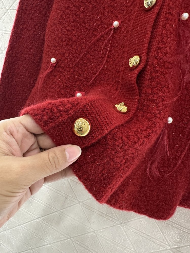 Кардиган з в'язки з пір'ям фото 7