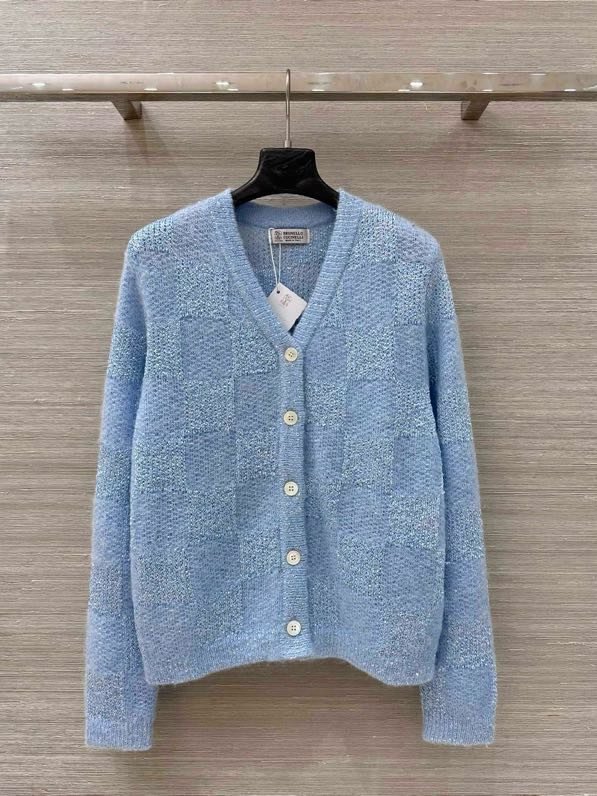 Кардиган шерстяной голубого цвета
