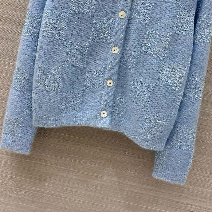 Кардиган шерстяной голубого цвета фото 3