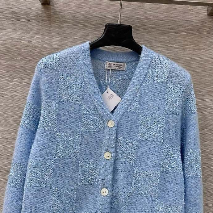 Кардиган шерстяной голубого цвета фото 6