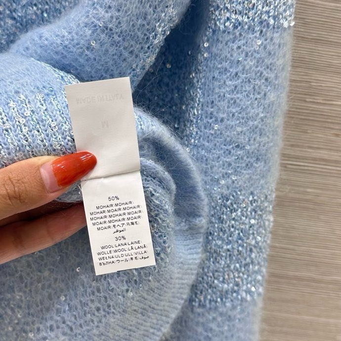 Кардиган шерстяной голубого цвета фото 7