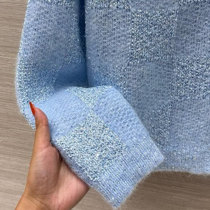 Кардиган шерстяной голубого цвета фото 9