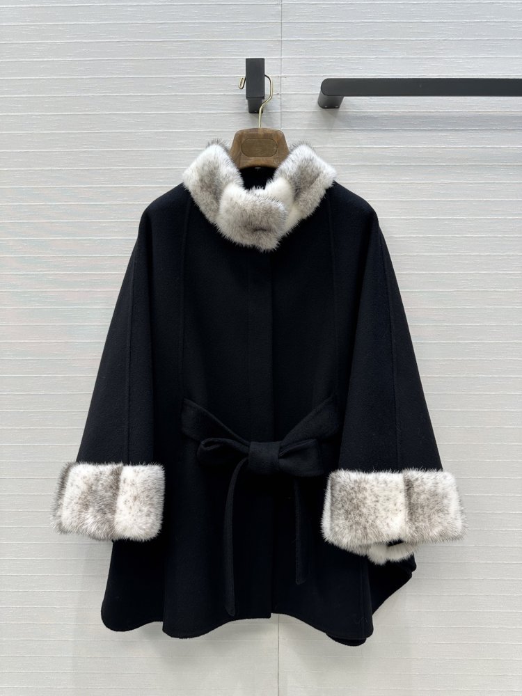 Cashmere coat from норковым fur