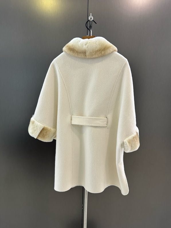 Кашемировое пальто с воротником из меха кролика фото 2