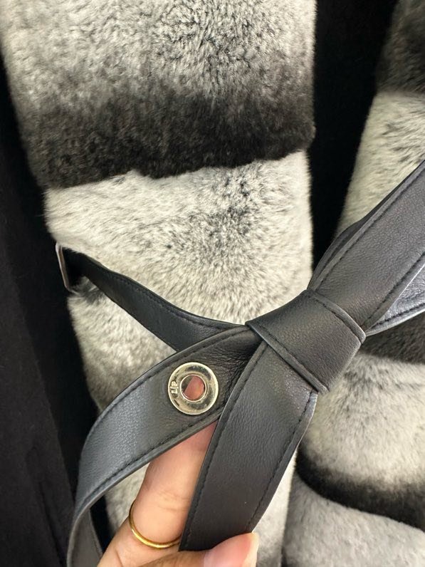 Кашемировое пальто с воротником из меха кролика фото 3