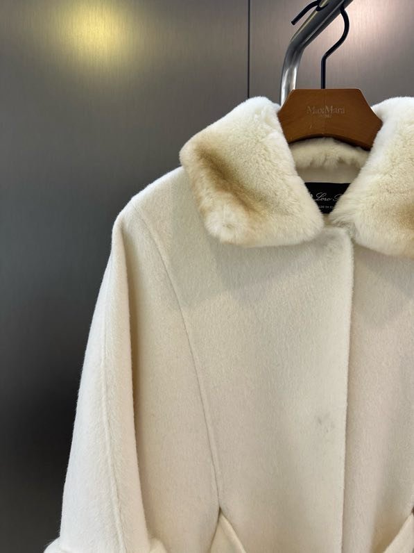 Кашемировое пальто с воротником из меха кролика фото 4