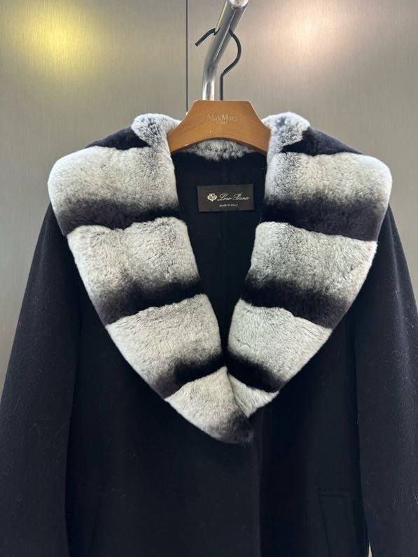 Кашемировое пальто с воротником из меха кролика фото 4