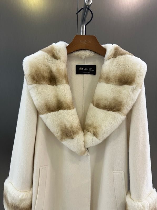 Кашемировое пальто с воротником из меха кролика фото 4