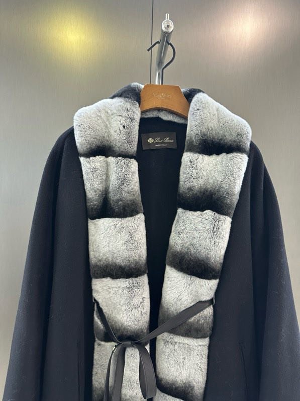 Кашемировое пальто с воротником из меха кролика фото 5