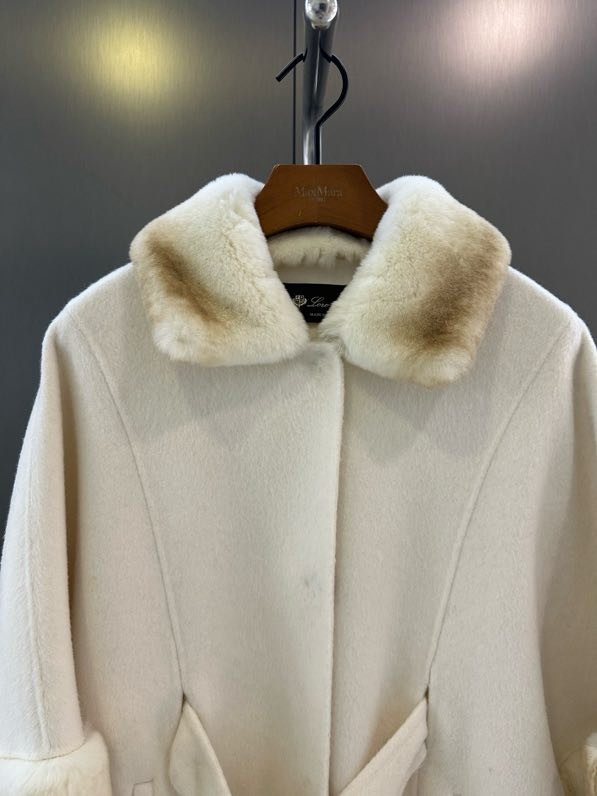 Кашемировое пальто с воротником из меха кролика фото 6