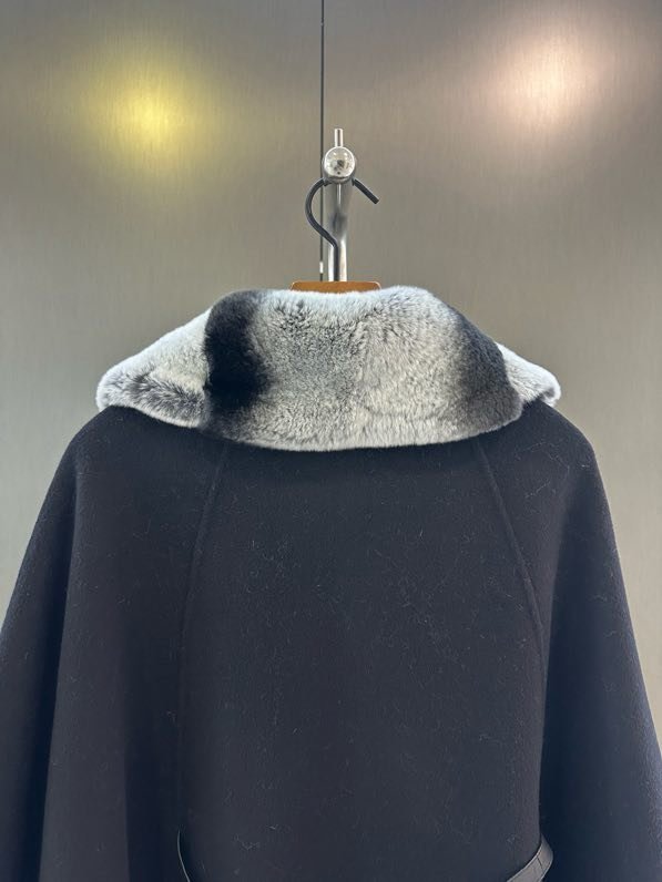 Кашемировое пальто с воротником из меха кролика фото 7